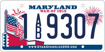 MD license plate 1AB9307