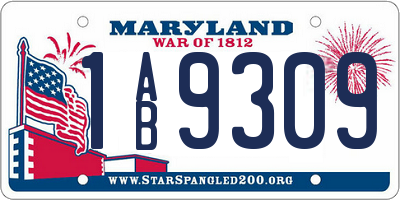 MD license plate 1AB9309