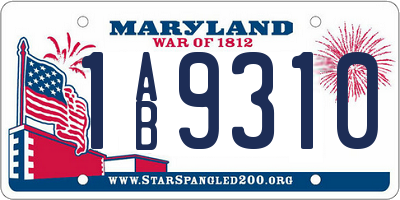 MD license plate 1AB9310