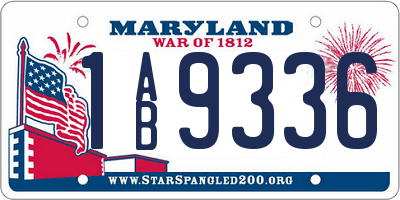 MD license plate 1AB9336