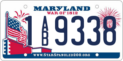 MD license plate 1AB9338