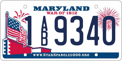 MD license plate 1AB9340