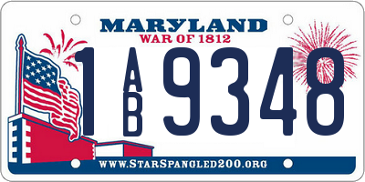 MD license plate 1AB9348