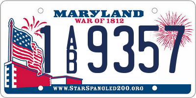 MD license plate 1AB9357