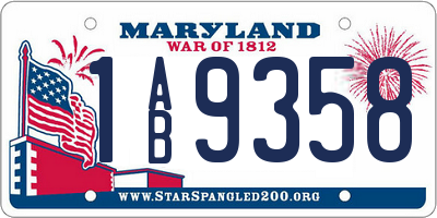 MD license plate 1AB9358
