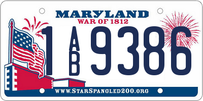 MD license plate 1AB9386