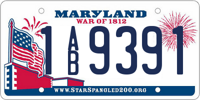 MD license plate 1AB9391