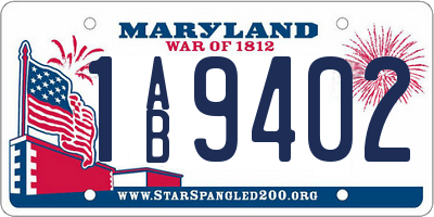 MD license plate 1AB9402