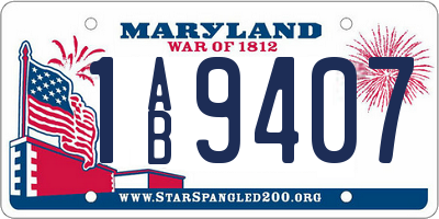 MD license plate 1AB9407
