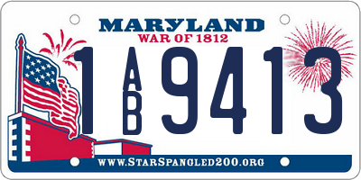 MD license plate 1AB9413