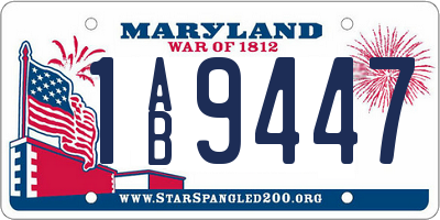 MD license plate 1AB9447