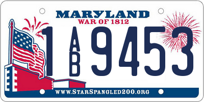 MD license plate 1AB9453