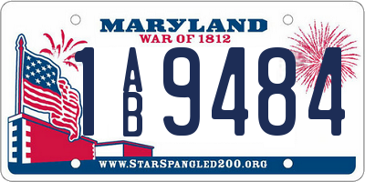 MD license plate 1AB9484