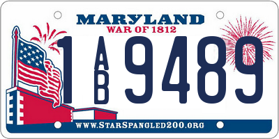 MD license plate 1AB9489