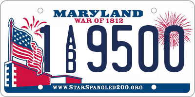 MD license plate 1AB9500