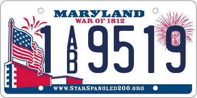 MD license plate 1AB9519