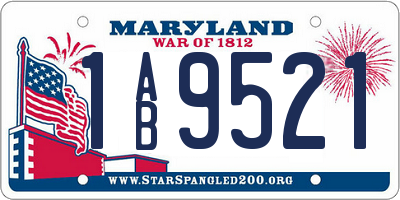 MD license plate 1AB9521