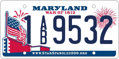 MD license plate 1AB9532