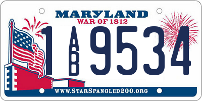 MD license plate 1AB9534