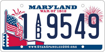 MD license plate 1AB9549
