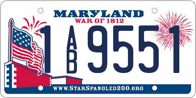 MD license plate 1AB9551