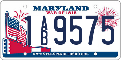 MD license plate 1AB9575