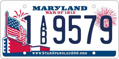 MD license plate 1AB9579