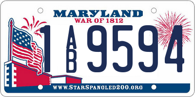 MD license plate 1AB9594