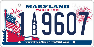 MD license plate 1AB9607
