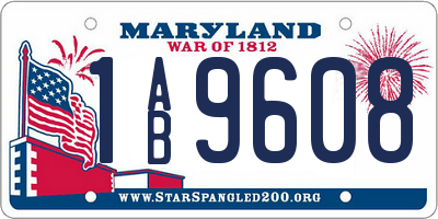 MD license plate 1AB9608