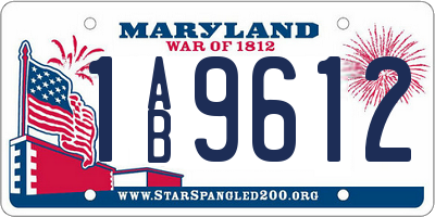 MD license plate 1AB9612