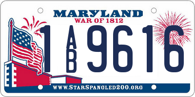 MD license plate 1AB9616