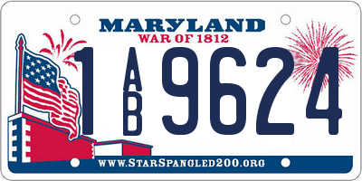 MD license plate 1AB9624