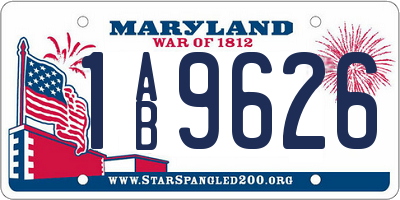 MD license plate 1AB9626