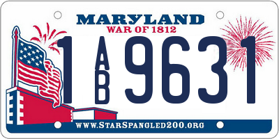 MD license plate 1AB9631