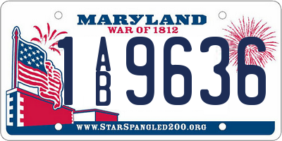 MD license plate 1AB9636
