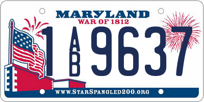 MD license plate 1AB9637