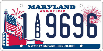 MD license plate 1AB9696