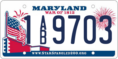MD license plate 1AB9703