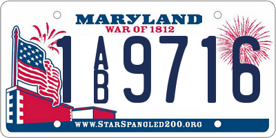 MD license plate 1AB9716