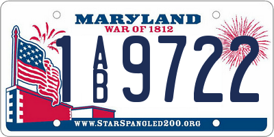 MD license plate 1AB9722