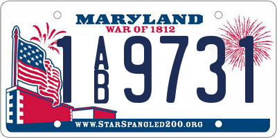 MD license plate 1AB9731