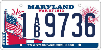 MD license plate 1AB9736
