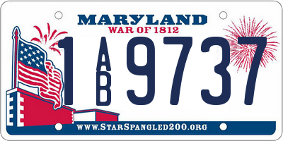 MD license plate 1AB9737