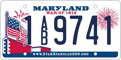 MD license plate 1AB9741