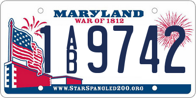 MD license plate 1AB9742