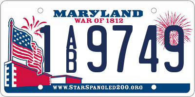 MD license plate 1AB9749