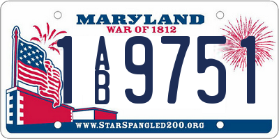MD license plate 1AB9751