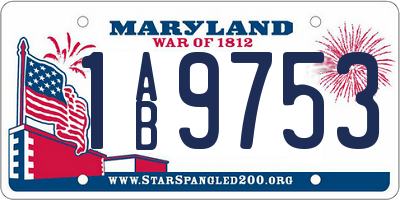MD license plate 1AB9753