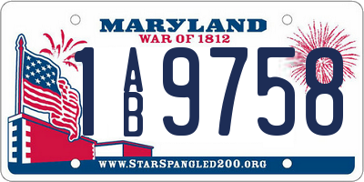 MD license plate 1AB9758